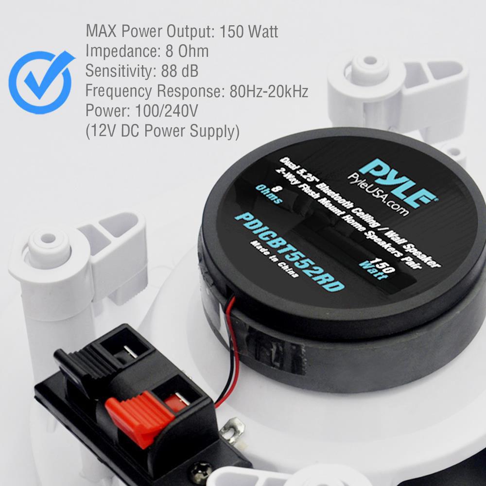 Pyle Pro PDICBT552RD Dual 5.25" Bluetooth Ceiling Wall Speakers