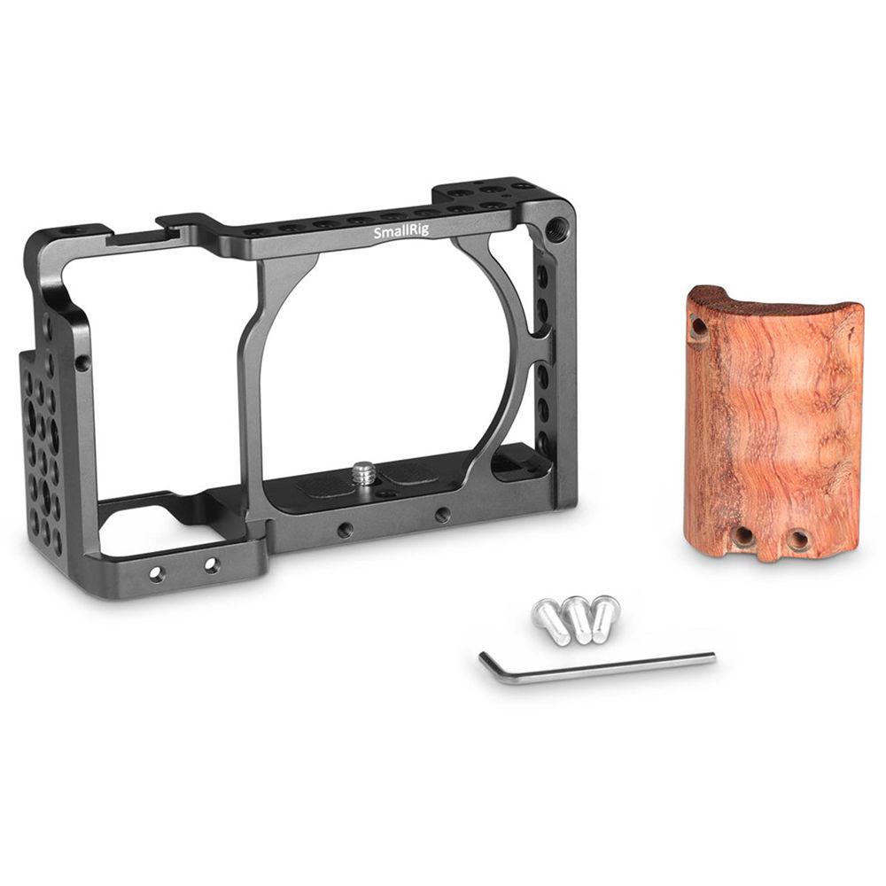 SmallRig 2082 Cage with Wooden Handgrip for Sony a6000 a6300