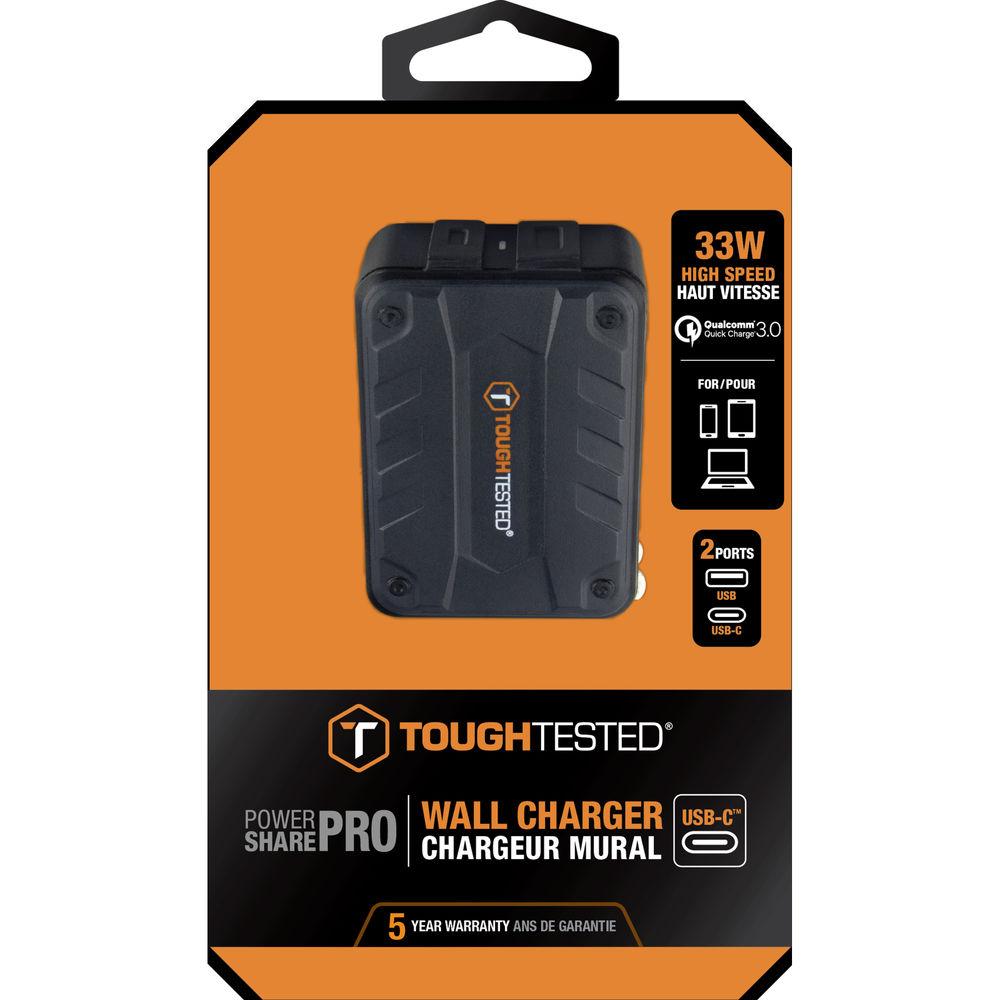 ToughTested Powershare Pro 33W Dual USB Type-C & USB Type-A Wall Charger