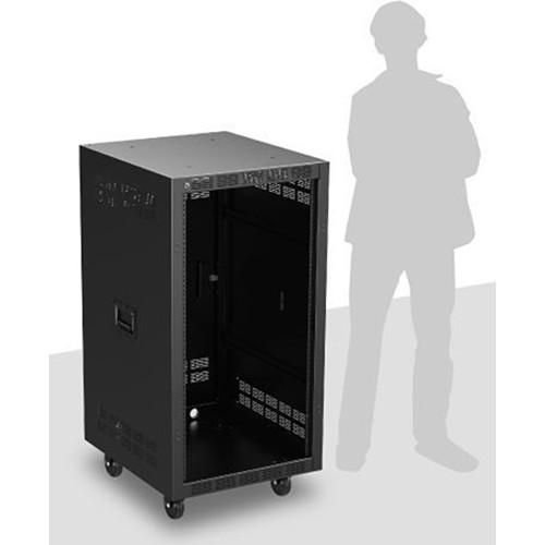 Atlas Sound 25" Deep, 21-Rack Unit Mobile Equipment Rack with Casters, Side Handles