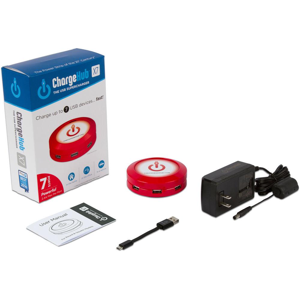 ChargeHub X7 7-Port Round USB Charging Station, ChargeHub, X7, 7-Port, Round, USB, Charging, Station