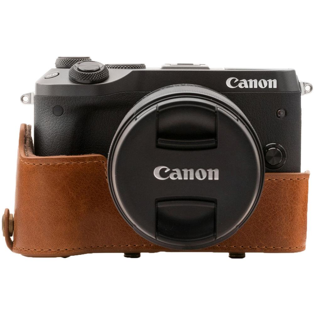MegaGear MG1183 Ever Ready Genuine Leather Case & Strap for Canon EOS M6 & 18-55mm