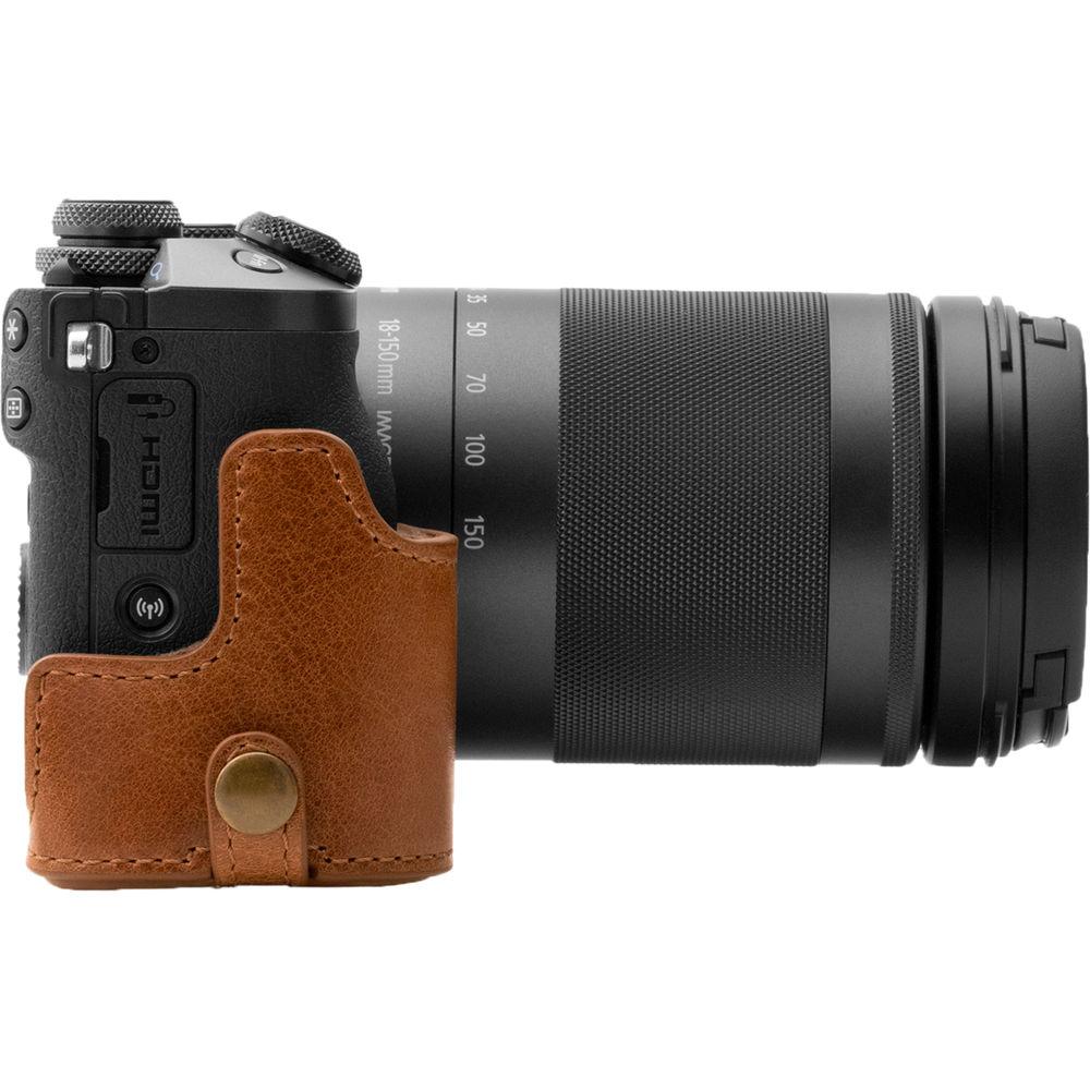 MegaGear MG1183 Ever Ready Genuine Leather Case & Strap for Canon EOS M6 & 18-55mm