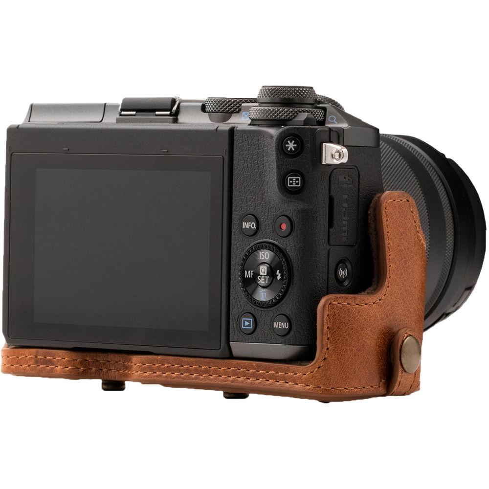 MegaGear MG1183 Ever Ready Genuine Leather Case & Strap for Canon EOS M6 & 18-55mm