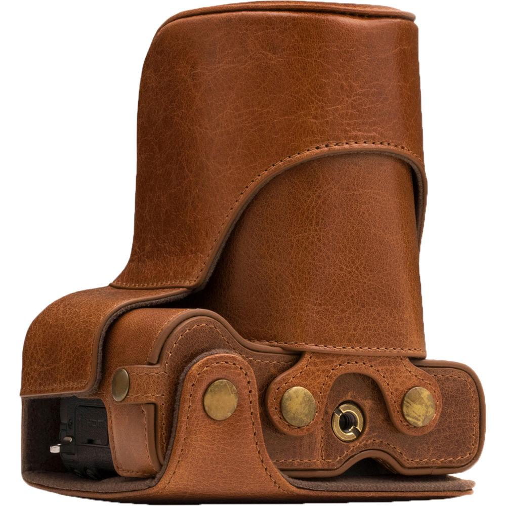 MegaGear MG1183 Ever Ready Genuine Leather Case & Strap for Canon EOS M6 & 18-55mm