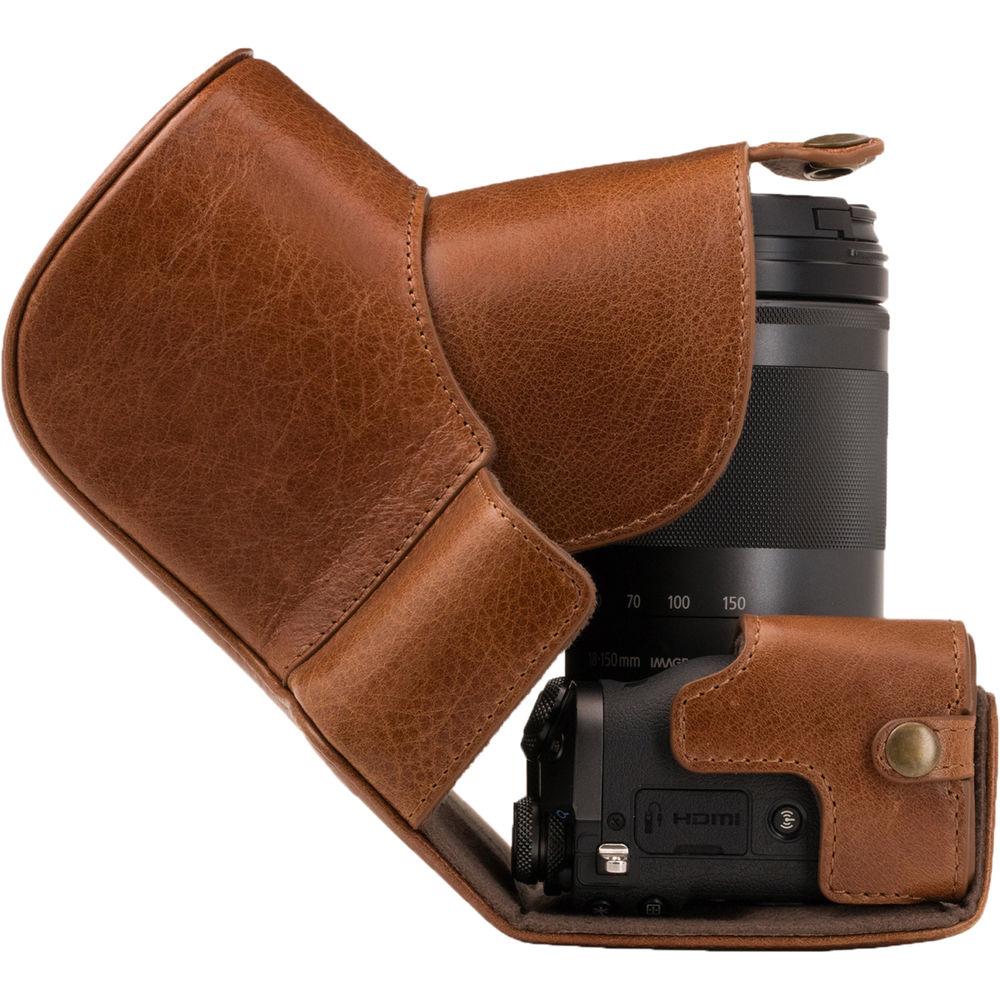 MegaGear MG1183 Ever Ready Genuine Leather Case & Strap for Canon EOS M6 & 18-55mm