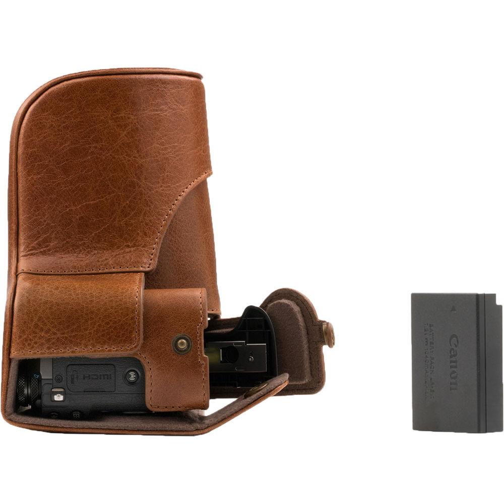 MegaGear MG1183 Ever Ready Genuine Leather Case & Strap for Canon EOS M6 & 18-55mm