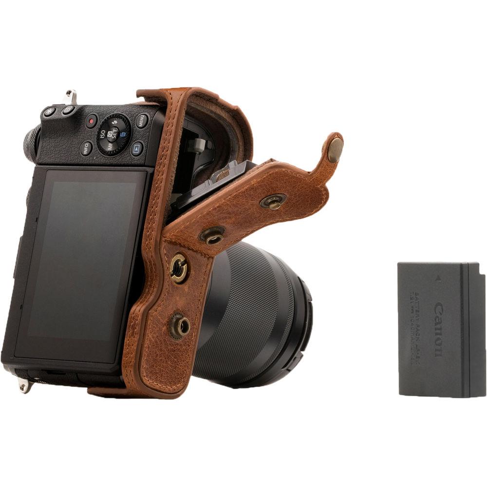 MegaGear MG1183 Ever Ready Genuine Leather Case & Strap for Canon EOS M6 & 18-55mm