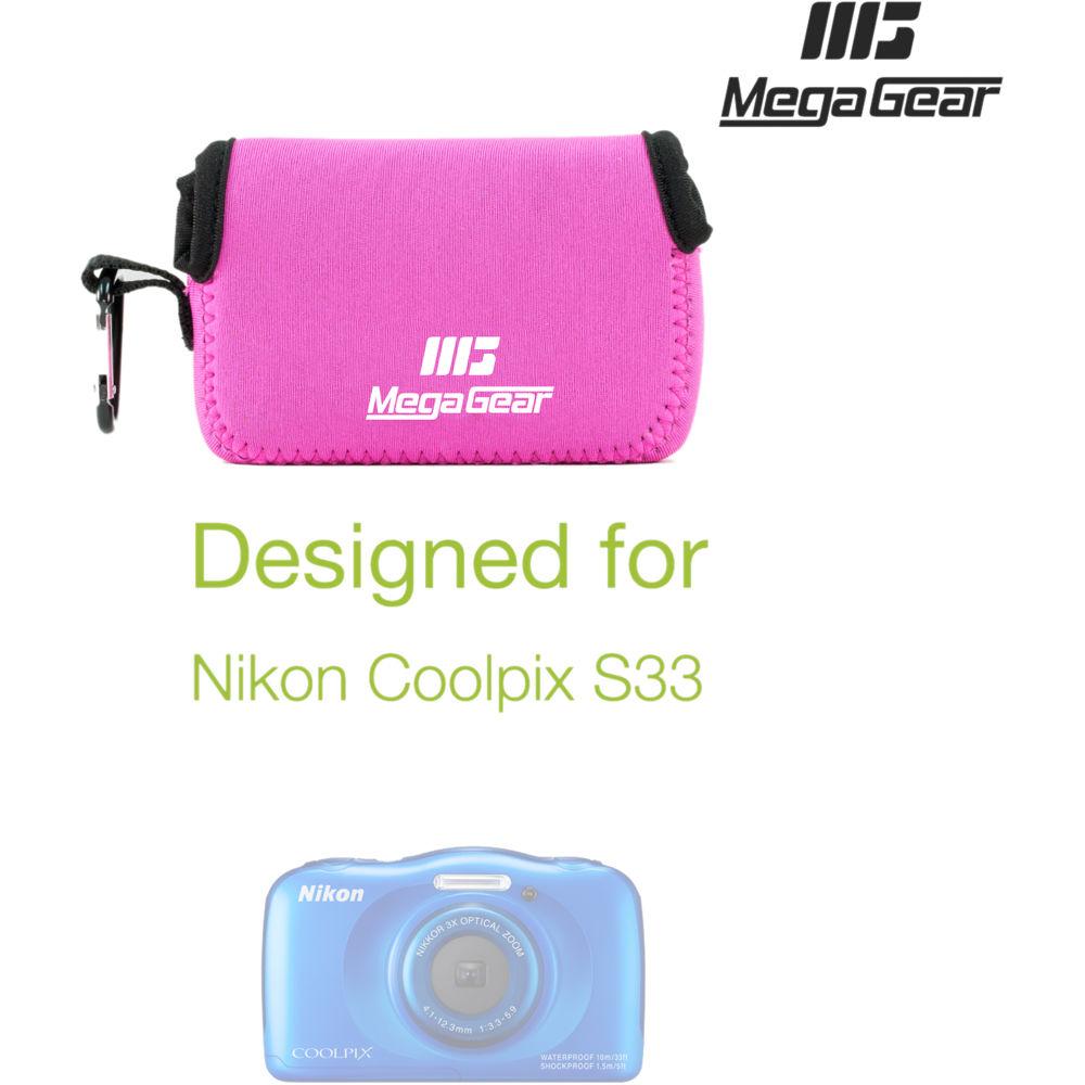 MegaGear Ultra-Light Neoprene Camera Case with Carabiner for Nikon COOLPIX S33