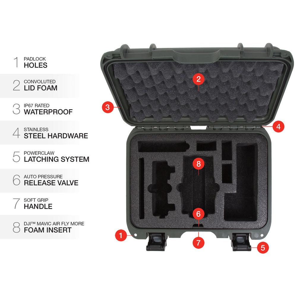 Nanuk 915 Waterproof Hard Case with Insert for DJI Mavic Air Fly More Combo