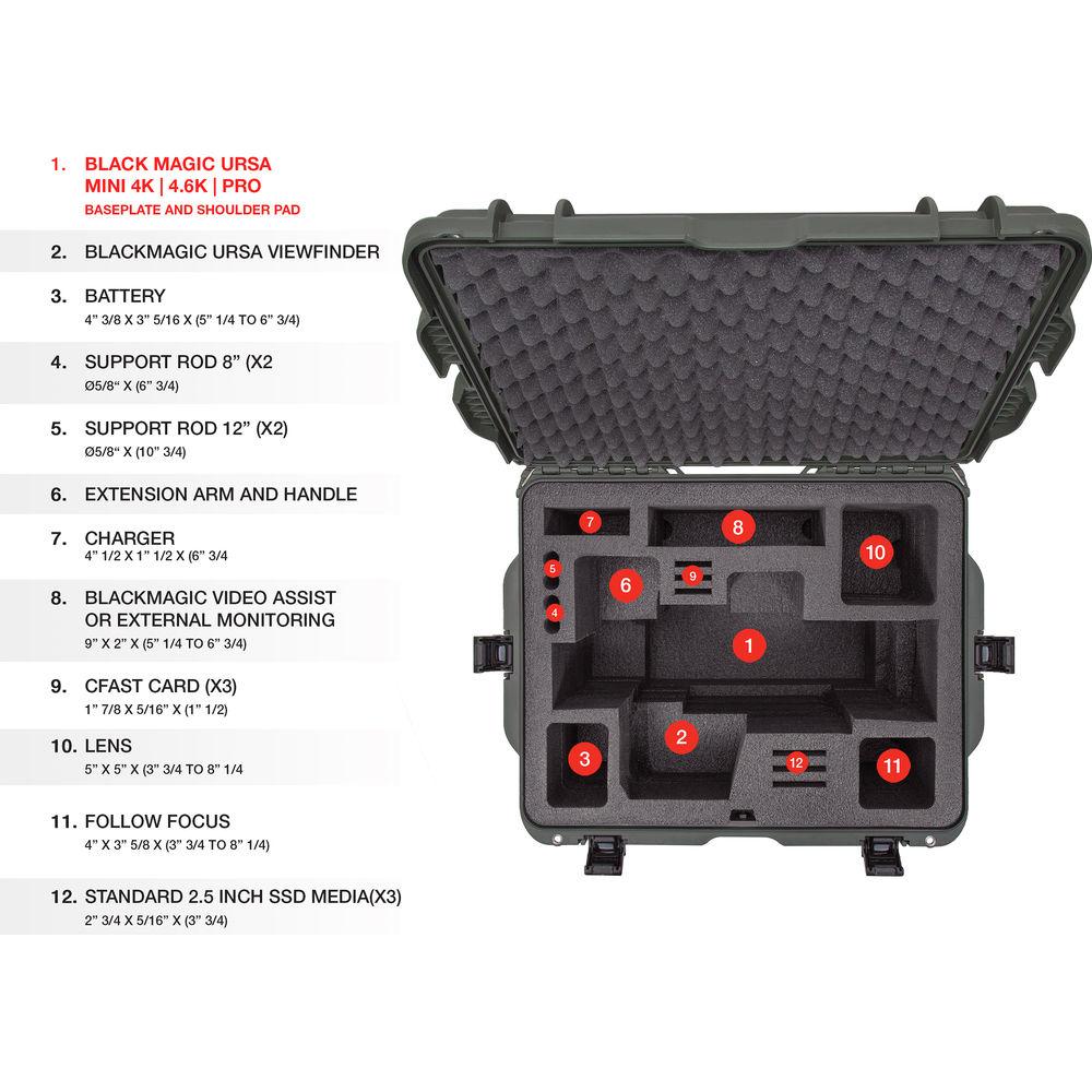 Nanuk 960 Waterproof Hard Case with Wheels for Black Magic URSA