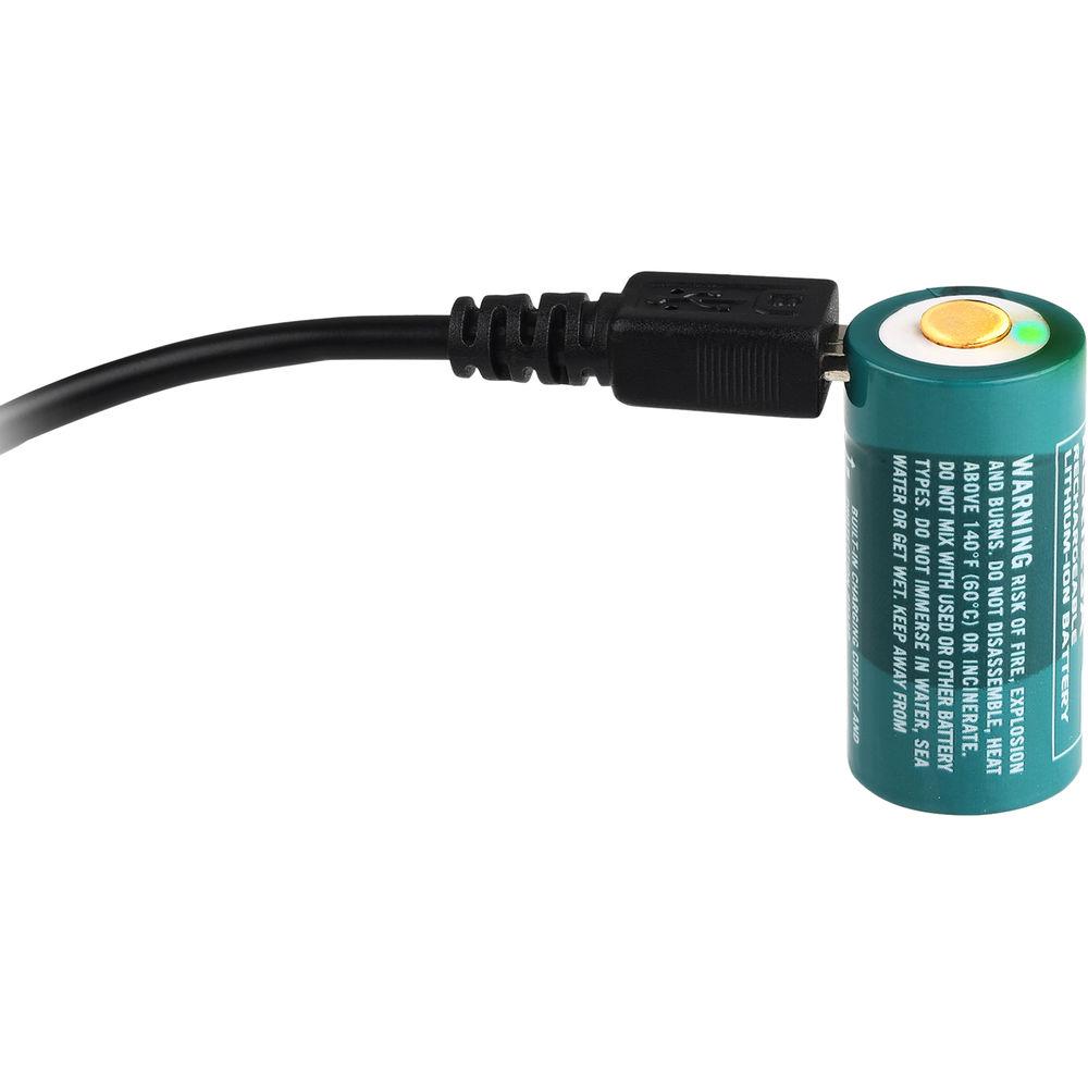 Olight 16340 Lithium-Ion Battery with Micro-USB Charging Port