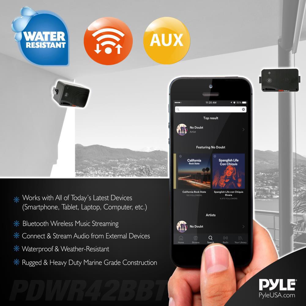 Pyle Pro 3.5 Bluetooth Home Speakers,3-Way Indoor Outdoor Waterproof Speaker System, 200 Watt