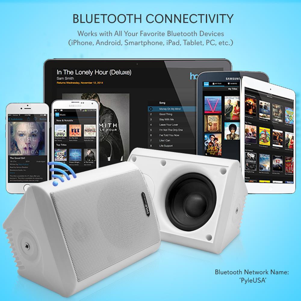 Pyle Pro 6.5Wall-Mount Waterproof Speaker System with BT Audio RF Streaming