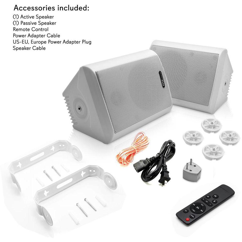 Pyle Pro 6.5Wall-Mount Waterproof Speaker System with BT Audio RF Streaming