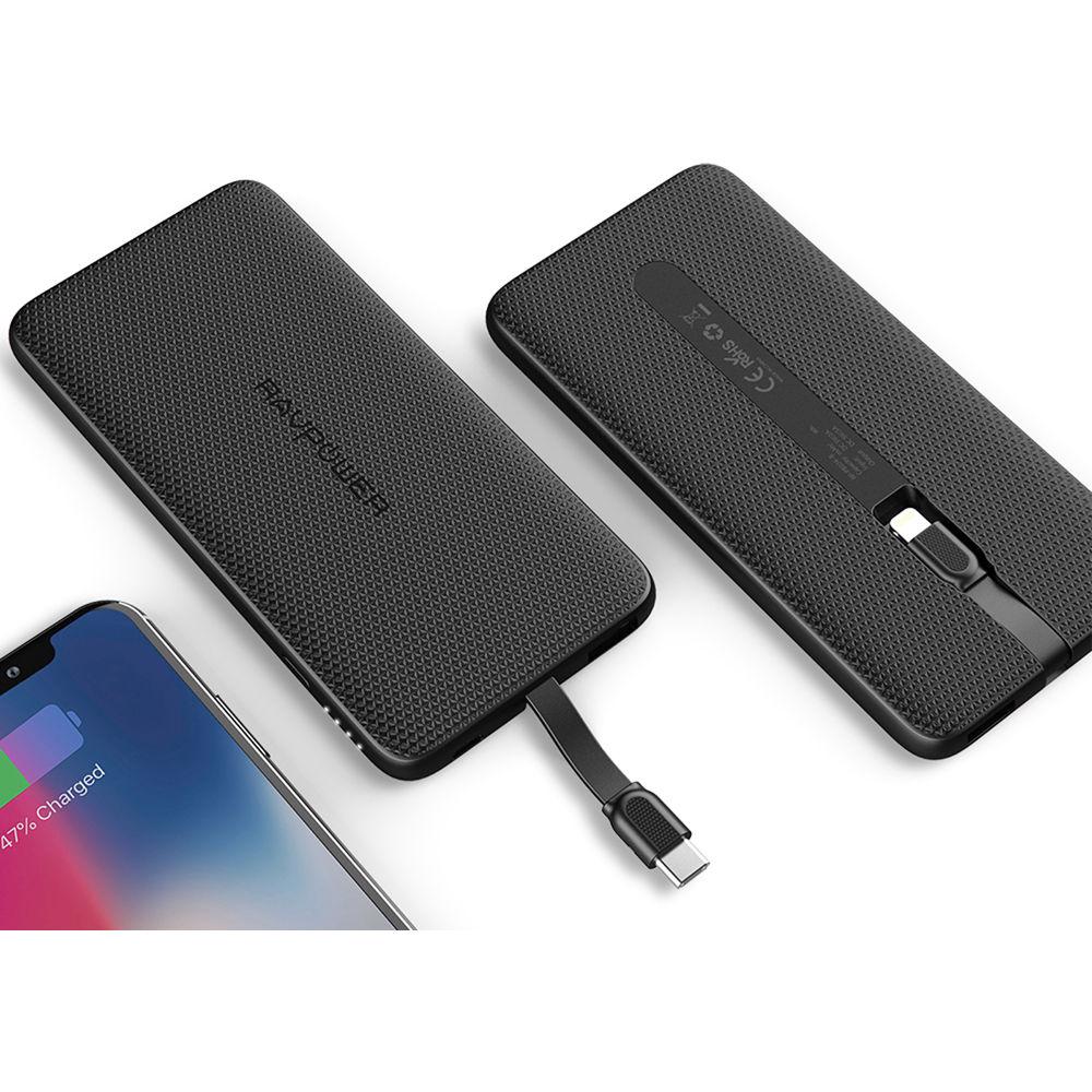 RAVPower 5000mAh Power Bank with Built-In Lightning Cable Offline, RAVPower, 5000mAh, Power, Bank, with, Built-In, Lightning, Cable, Offline