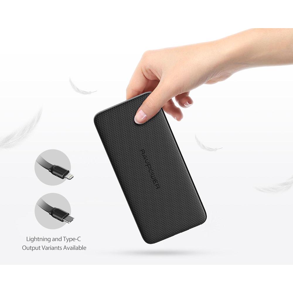 RAVPower 5000mAh Power Bank with Built-In Lightning Cable Offline