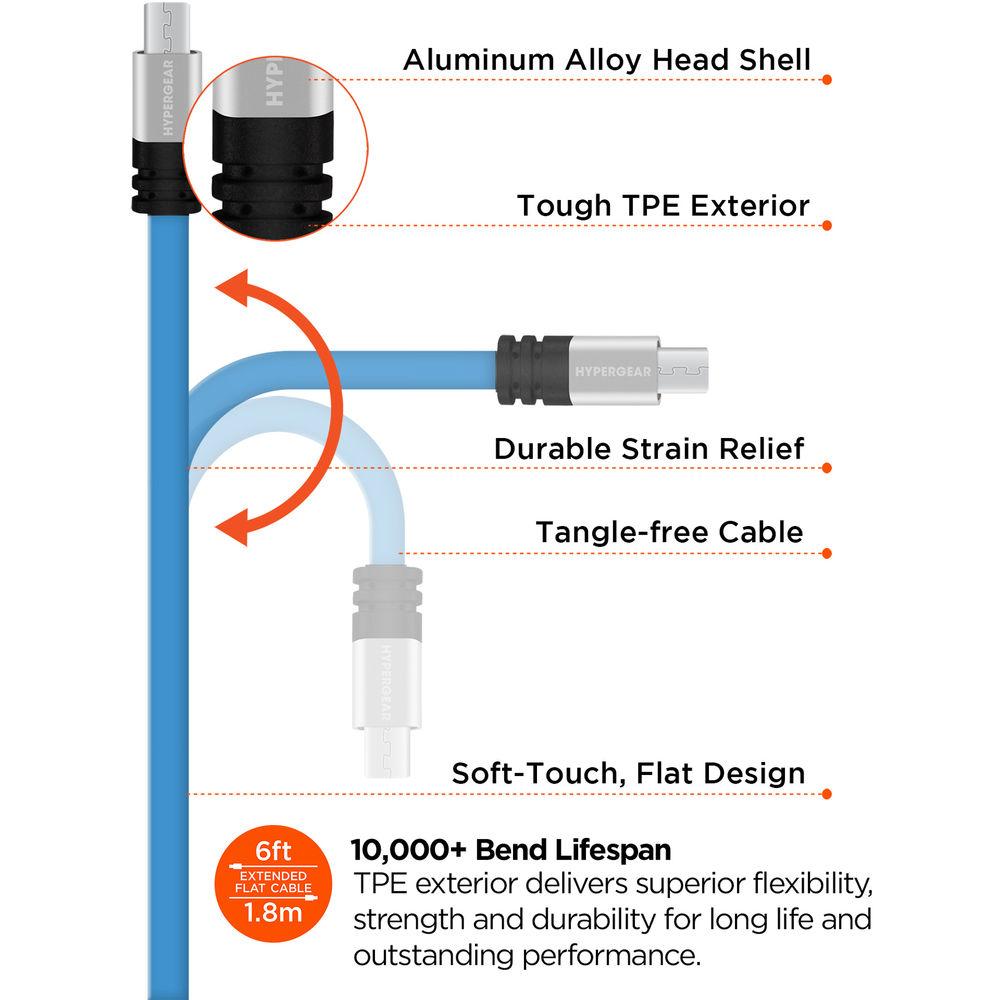 HyperGear Flexi USB 2.0 to Micro USB Charge Sync Cable