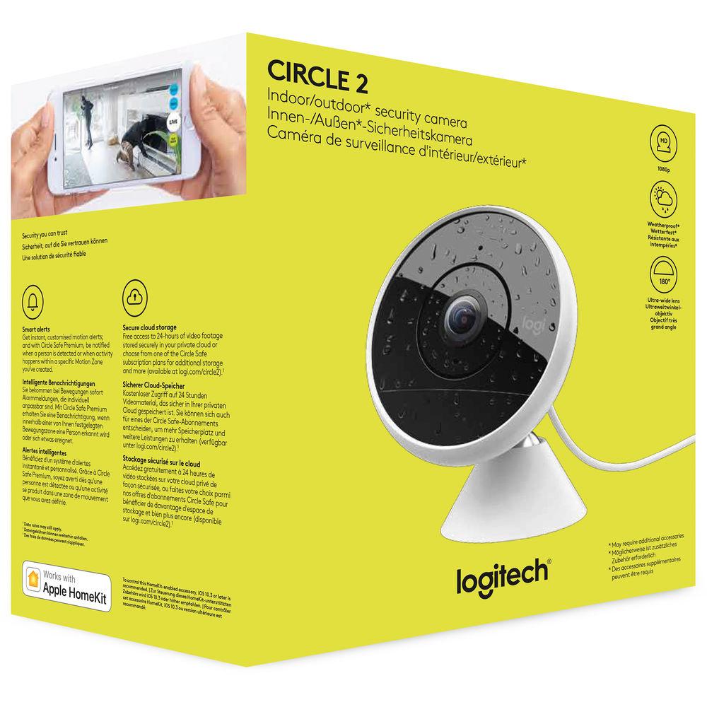 Logitech Circle 2 Wired 2MP Wi-Fi Network Camera with Night Vision