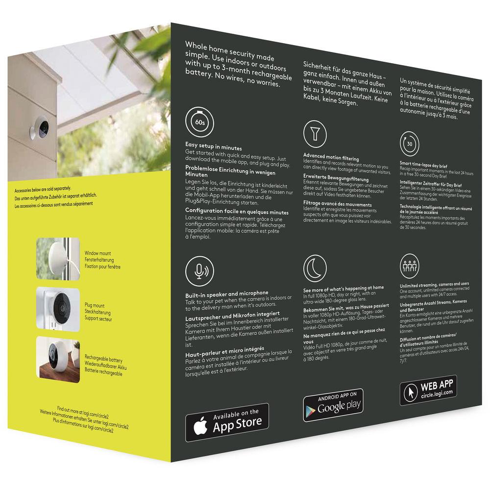 Logitech Circle 2 Wired 2MP Wi-Fi Network Camera with Night Vision