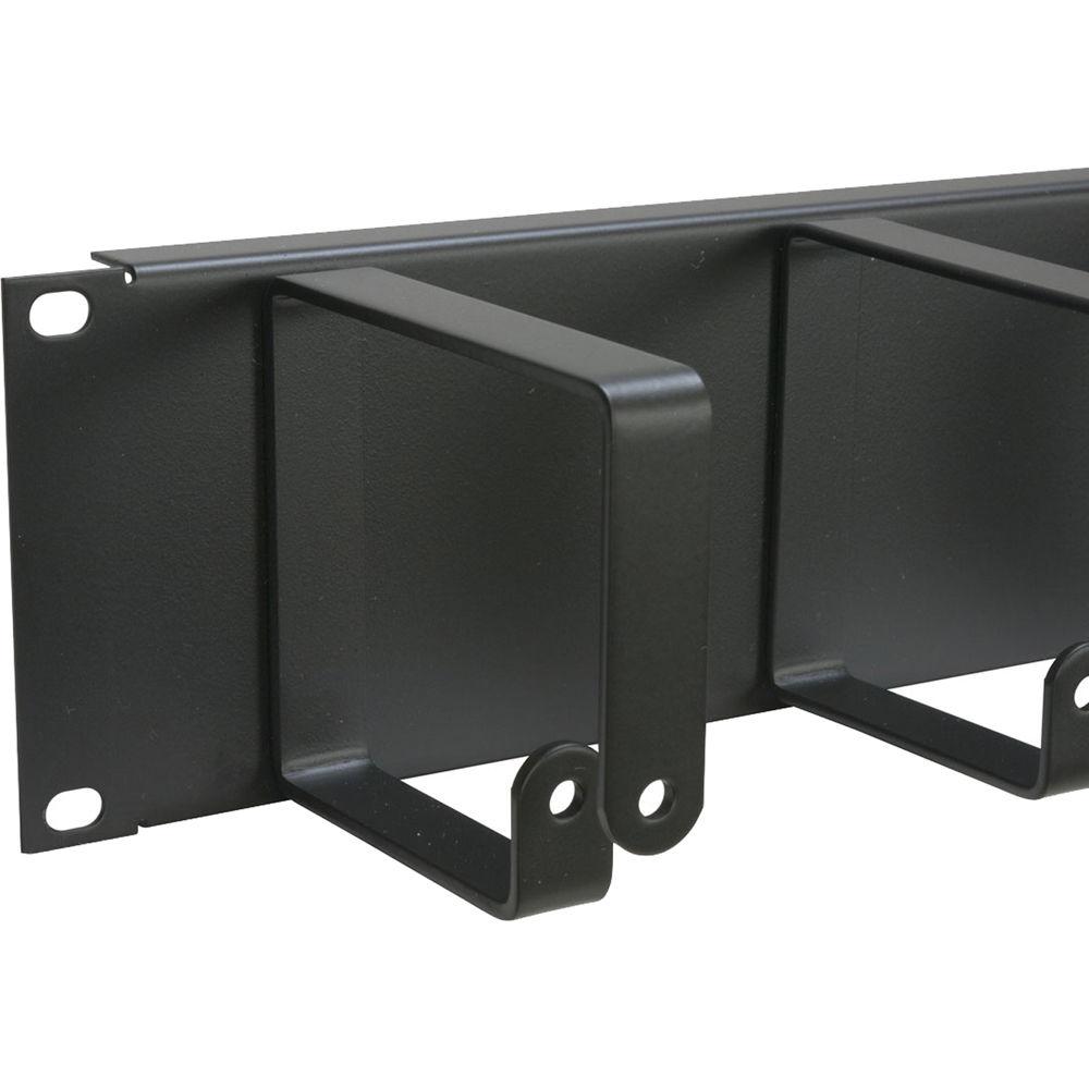 Lowell Manufacturing Cable Management Panel-2U, Horizontal Vertical D-Rings