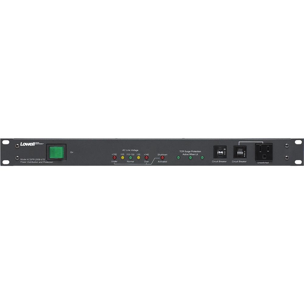Lowell Manufacturing Power Panel-20A, 5-Switched 4-Unswitched Outlets, 1U, Surge Suppression, O U