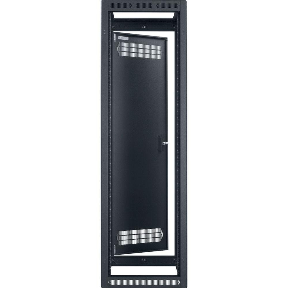 Lowell Manufacturing Rack-Enclosed-40U, 27" Deep, 1-Pair Adustable Rails, Rear Door