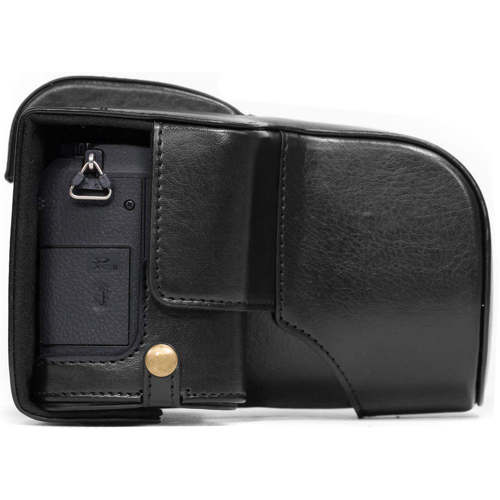 MegaGear Ever Ready PU Leather Case and Strap for Panasonic Lumix DMC-G85 or G8 with 12-60mm Lens