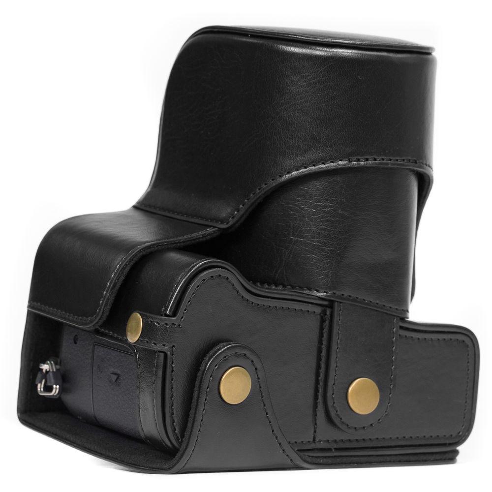 MegaGear Ever Ready PU Leather Case and Strap for Panasonic Lumix DMC-G85 or G8 with 12-60mm Lens