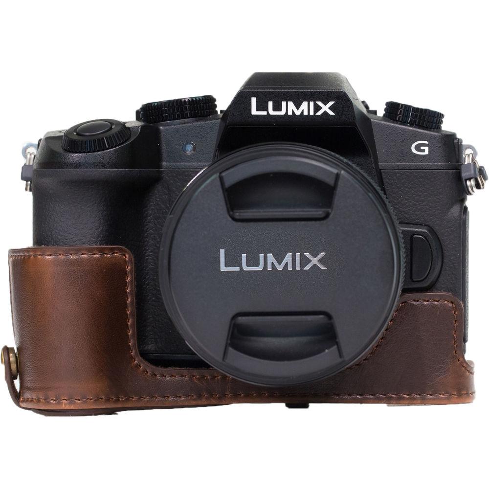 MegaGear Ever Ready PU Leather Case and Strap for Panasonic Lumix DMC-G85 or G8 with 12-60mm Lens