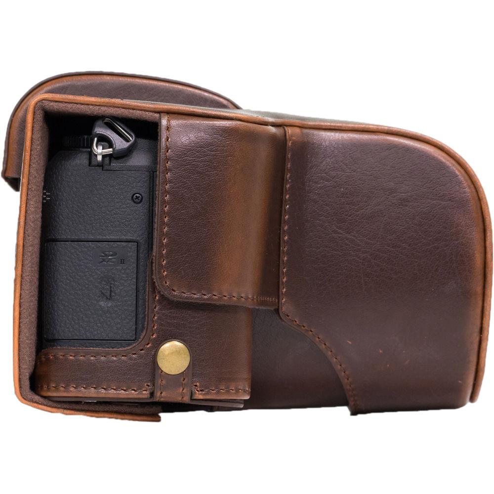 MegaGear Ever Ready PU Leather Case and Strap for Panasonic Lumix DMC-G85 or G8 with 12-60mm Lens