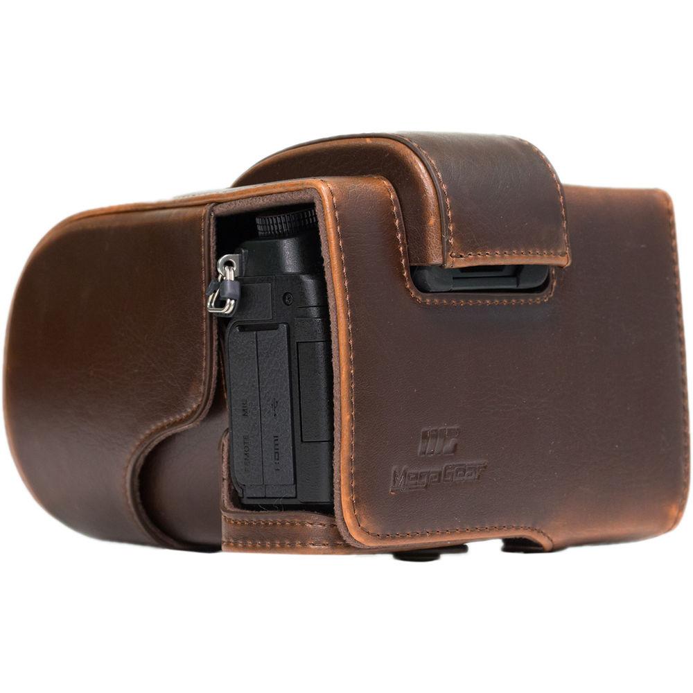 MegaGear Ever Ready PU Leather Case and Strap for Panasonic Lumix DMC-G85 or G8 with 12-60mm Lens