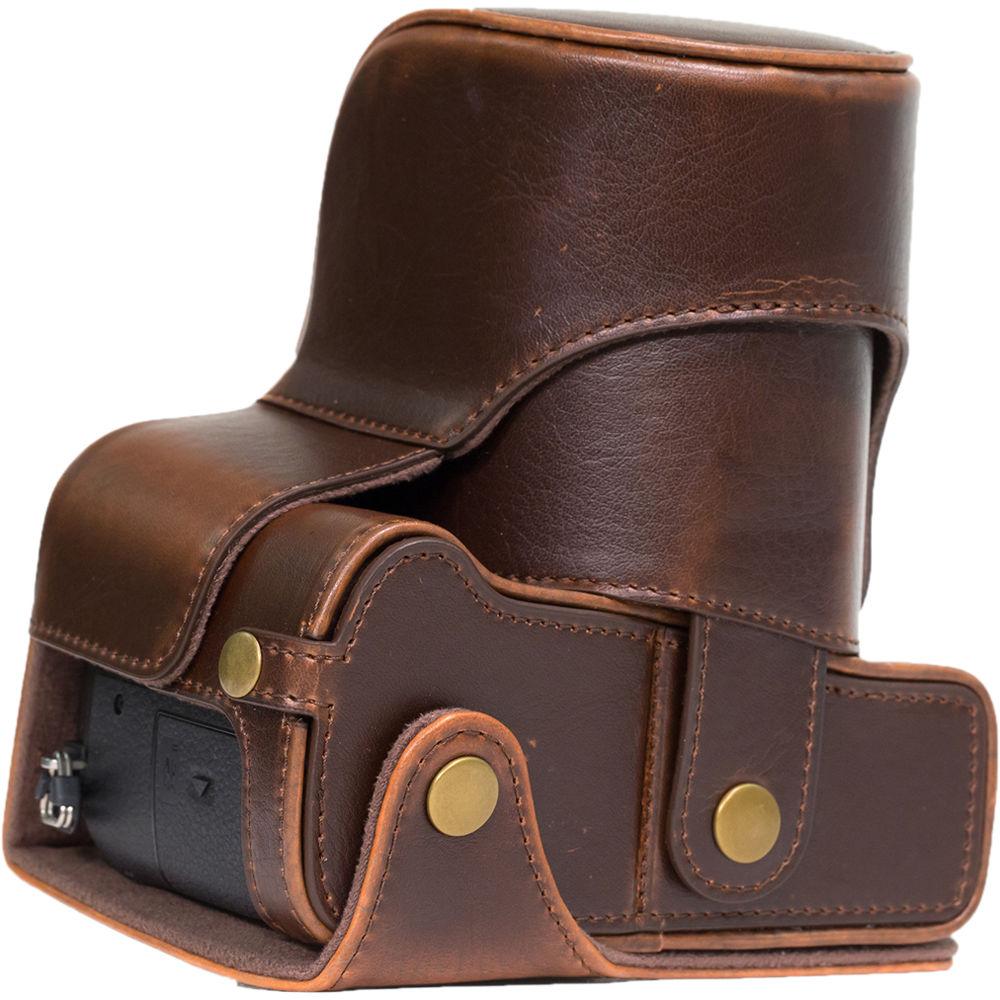 MegaGear Ever Ready PU Leather Case and Strap for Panasonic Lumix DMC-G85 or G8 with 12-60mm Lens