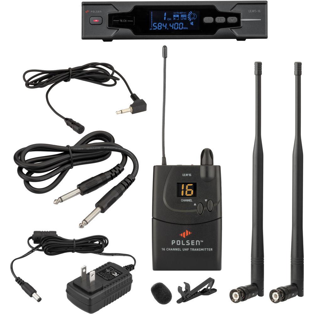 Polsen ULWS-16 16-Channel UHF Wireless Lavalier Microphone System