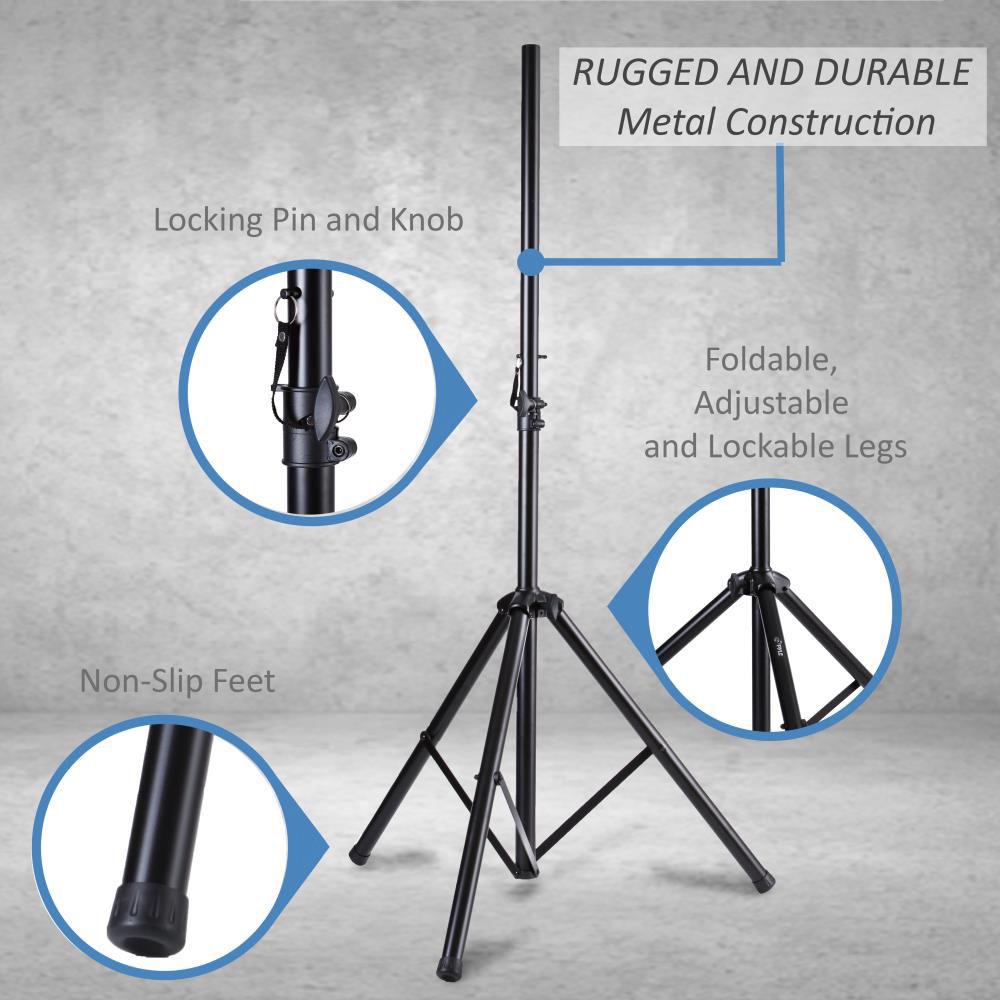 Pyle Pro Height-Adjustable Tripod Speaker Stands Kit and Travel Bag