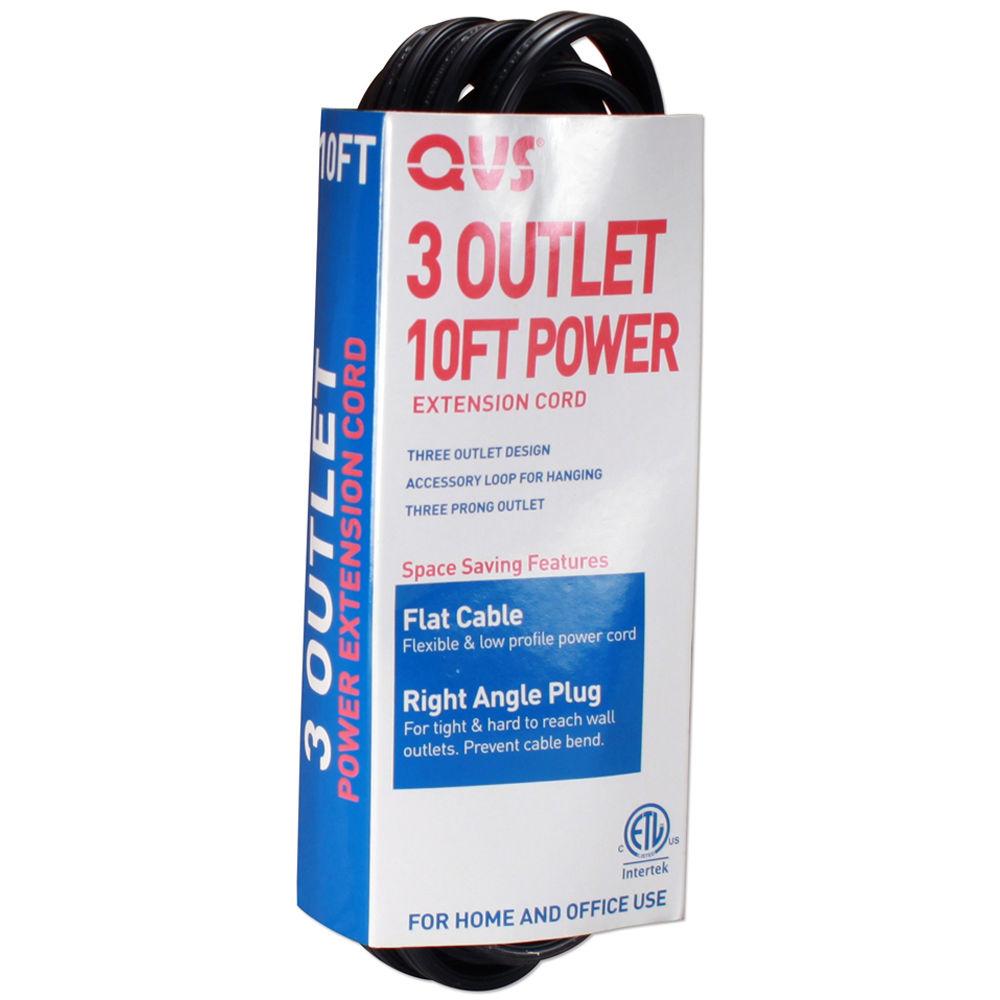 QVS 3-Outlet Flat Right-Angle Power Extension Cord