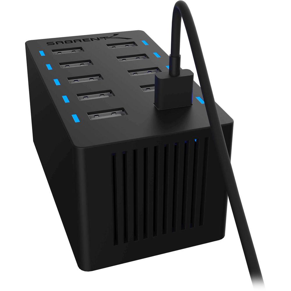 Sabrent 10-Port USB Charging Station 12A 60W