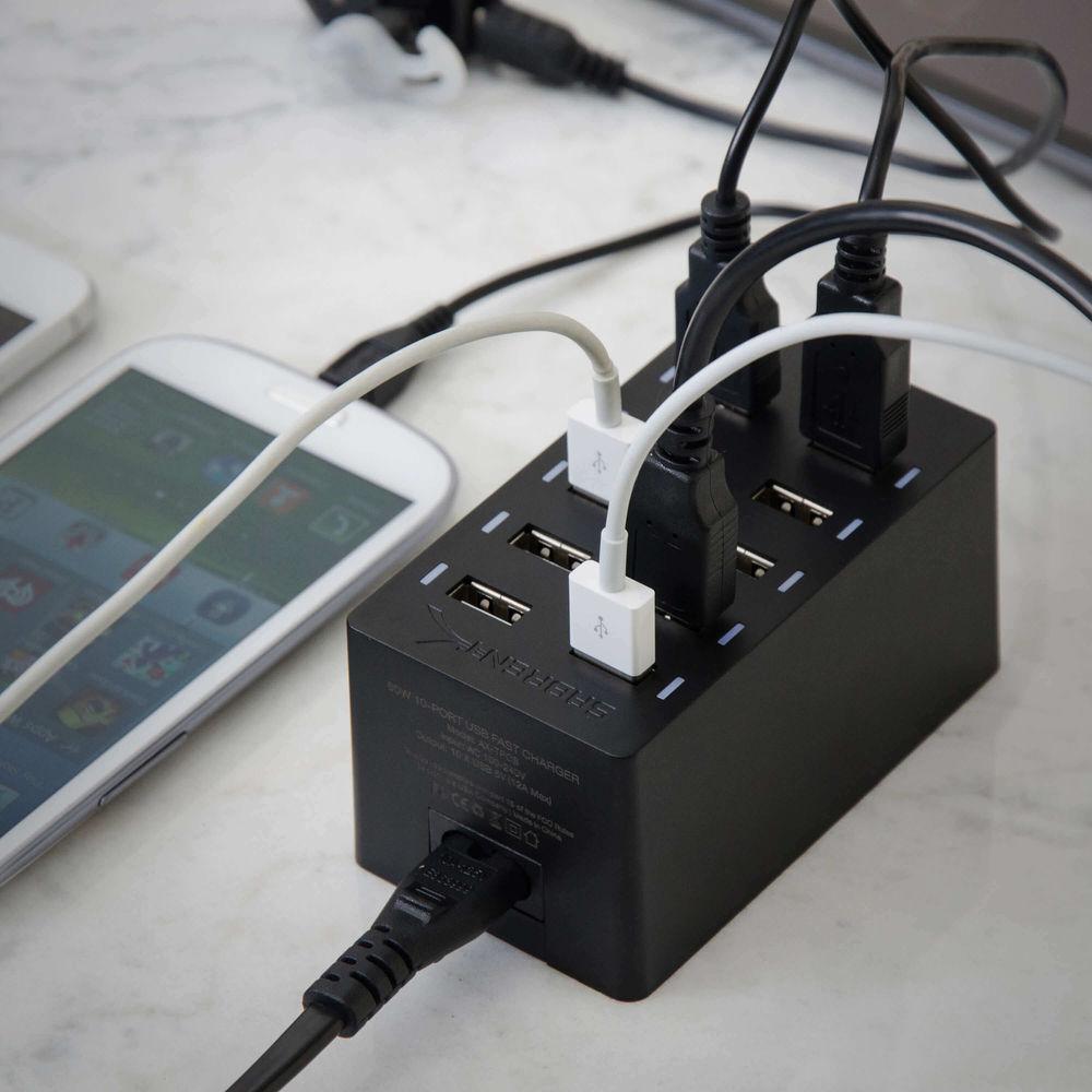 Sabrent 10-Port USB Charging Station 12A 60W