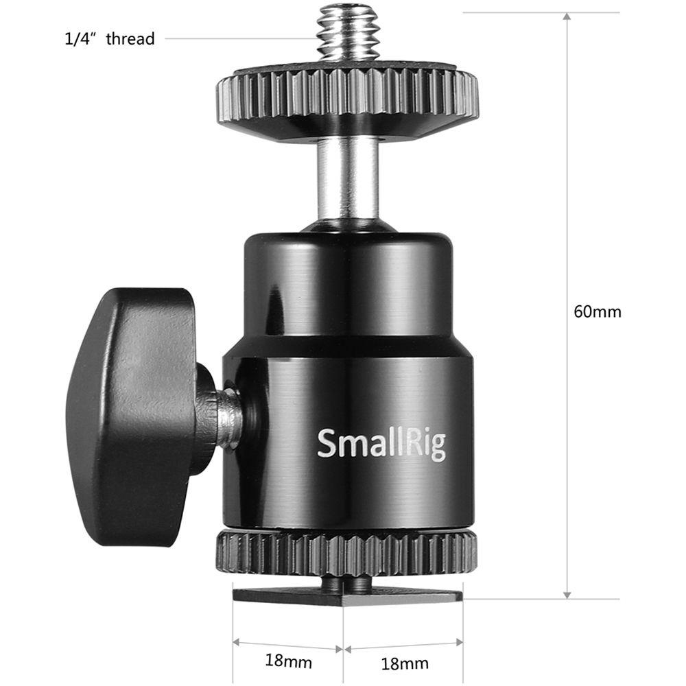 SmallRig 1 4" Camera Hot Shoe Mount with Additional 1 4" Screw Ball Heads