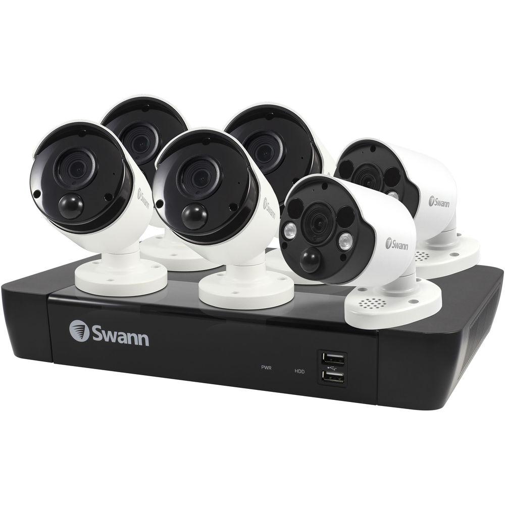 Swann 8-Channel 4K UHD NVR with 2TB HDD & 6 5MP Outdoor Night Vision Bullet Cameras, Swann, 8-Channel, 4K, UHD, NVR, with, 2TB, HDD, &, 6, 5MP, Outdoor, Night, Vision, Bullet, Cameras