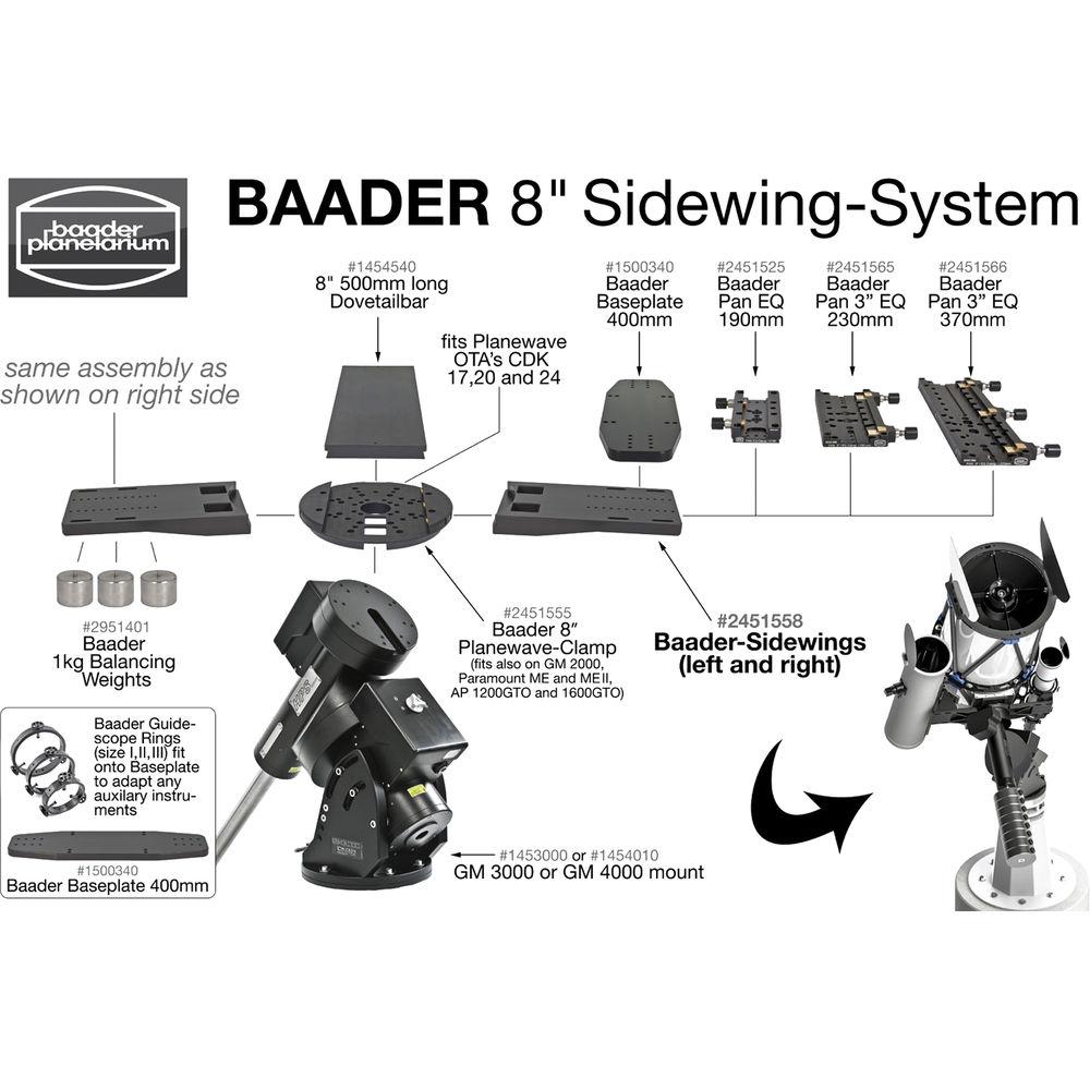 Alpine Astronomical Baader Pan 3" EQ Vixen Losmandy Dual Clamp