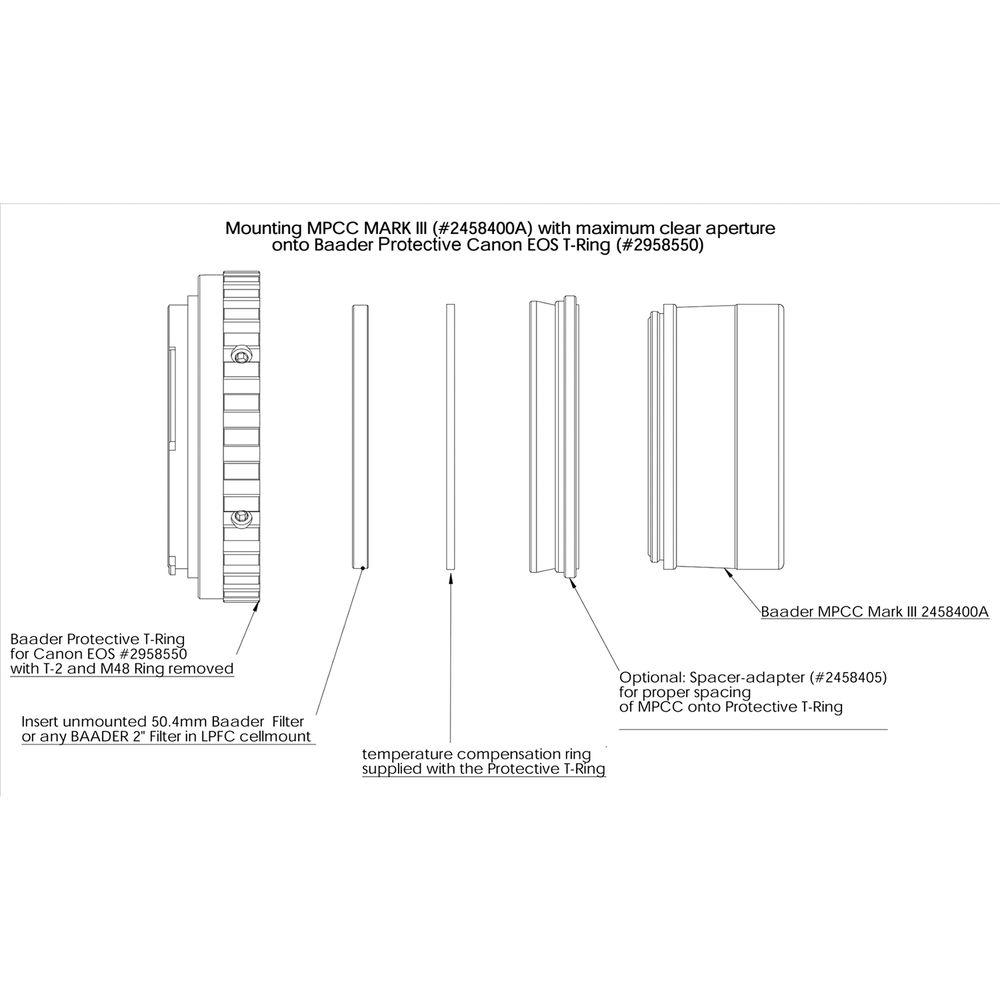 Alpine Astronomical M48 Spacer Ring for MPCC Mark III Coma Corrector
