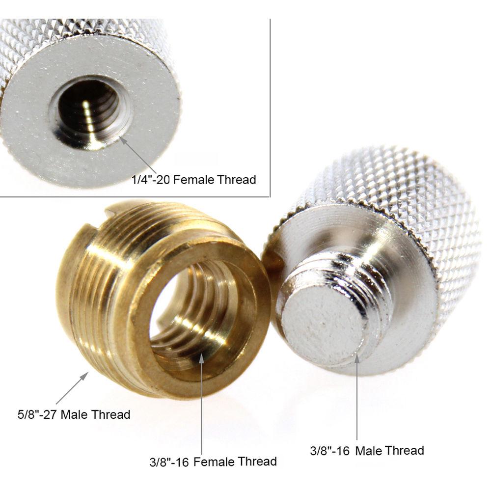 CAMVATE 3 8"-16 To 5 8"-27 And 1 4"-20 To 3 8"-16 Screw Adapter Set