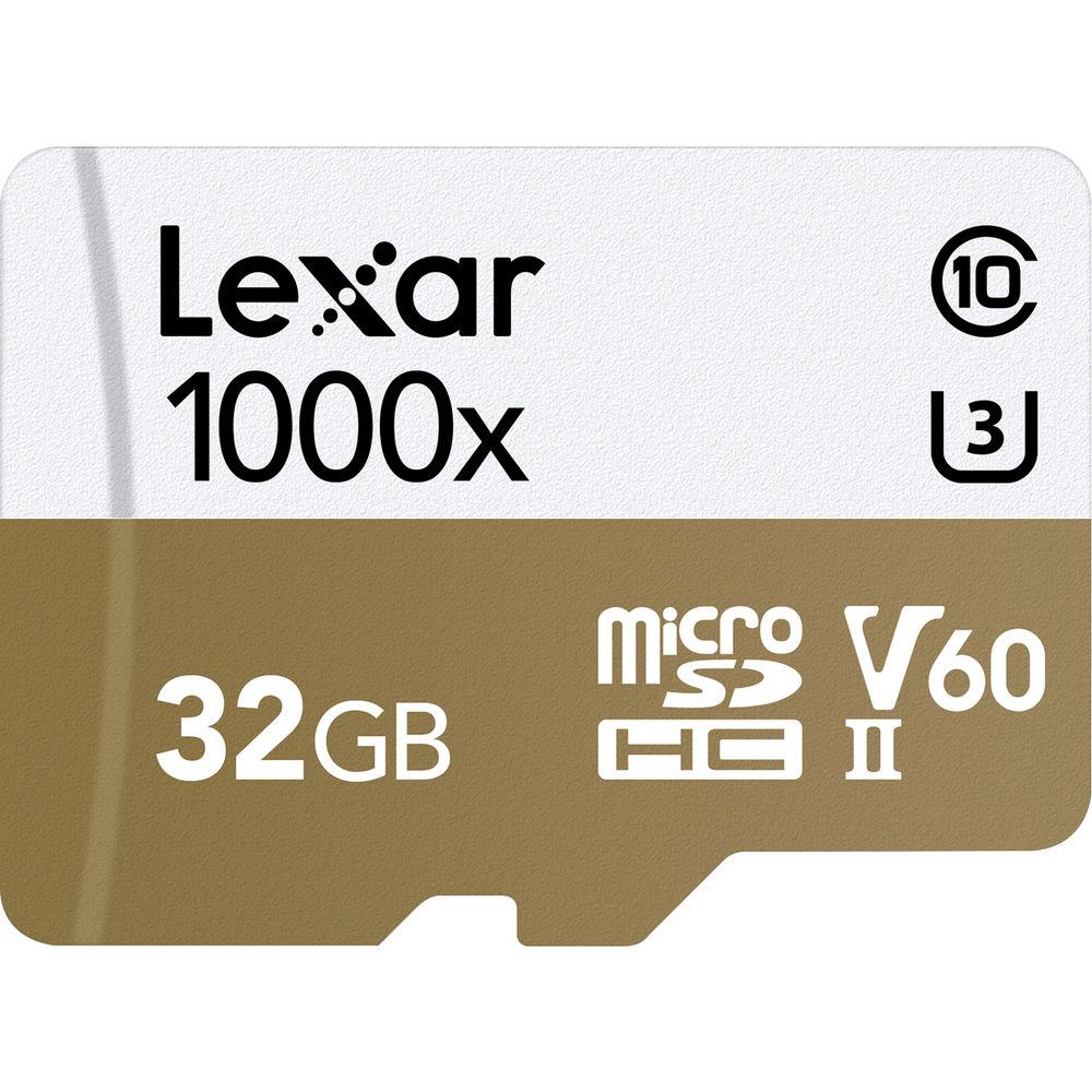 Lexar 32GB Professional 1000x UHS-II microSDHC Memory Card with SD Adapter