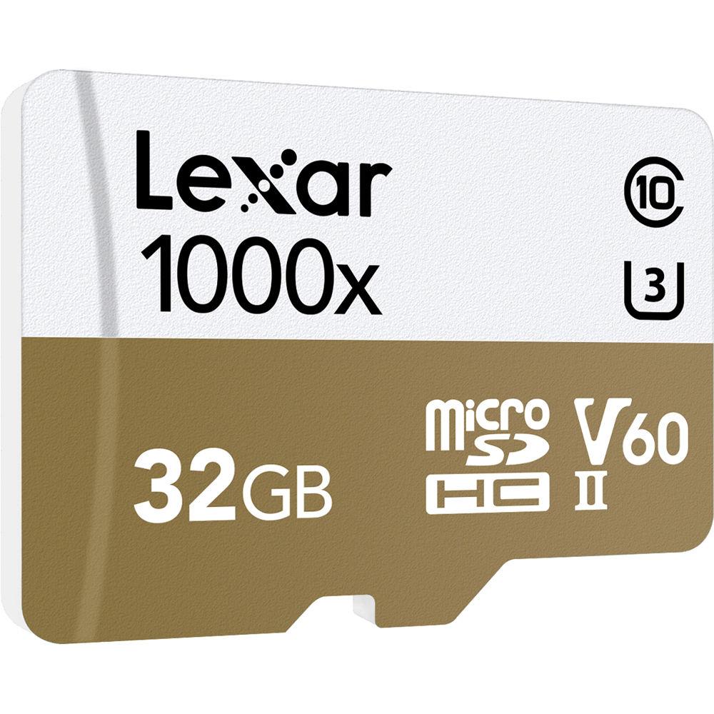 Lexar 32GB Professional 1000x UHS-II microSDHC Memory Card with SD Adapter