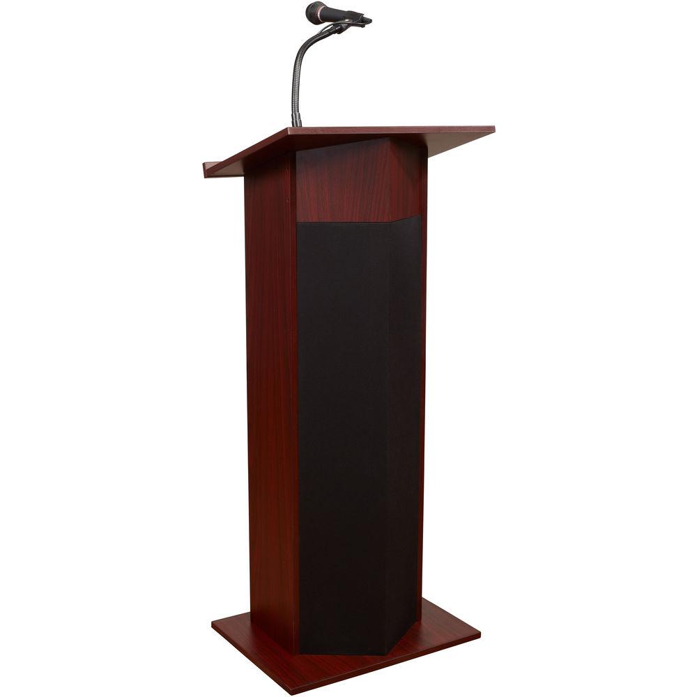Oklahoma Sound The Power Plus Lectern with Rechargeable Battery & Wireless Tie Clip Lavalier Mic