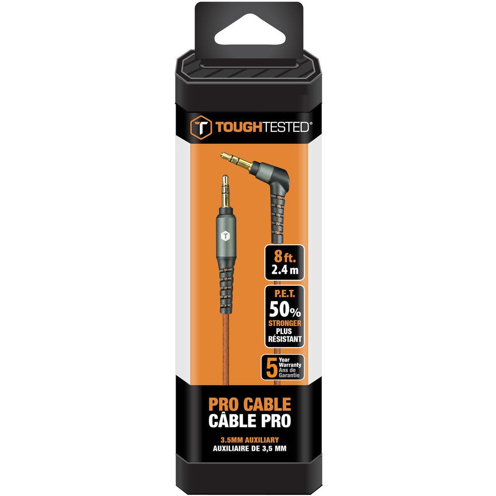 ToughTested PRO Armor Weave 3.5mm Stereo Mini Male to Stereo Mini Male Aux Cable with Slim Tip