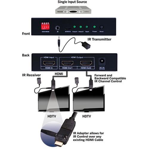 Vanco 1x2 HDMI 4K 2K Splitter, Vanco, 1x2, HDMI, 4K, 2K, Splitter