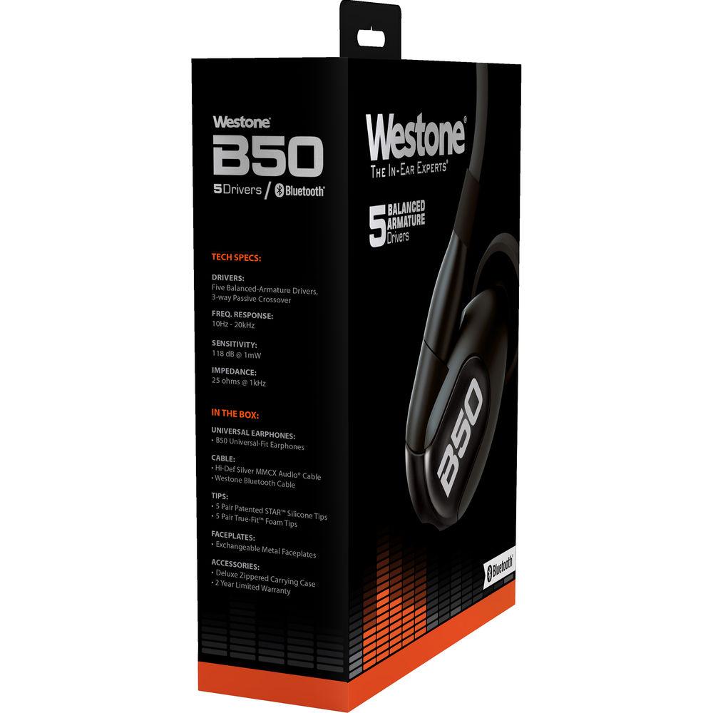 Westone B50 Five-Driver True-Fit Earphones with High-Definition MMCX & Bluetooth Cables