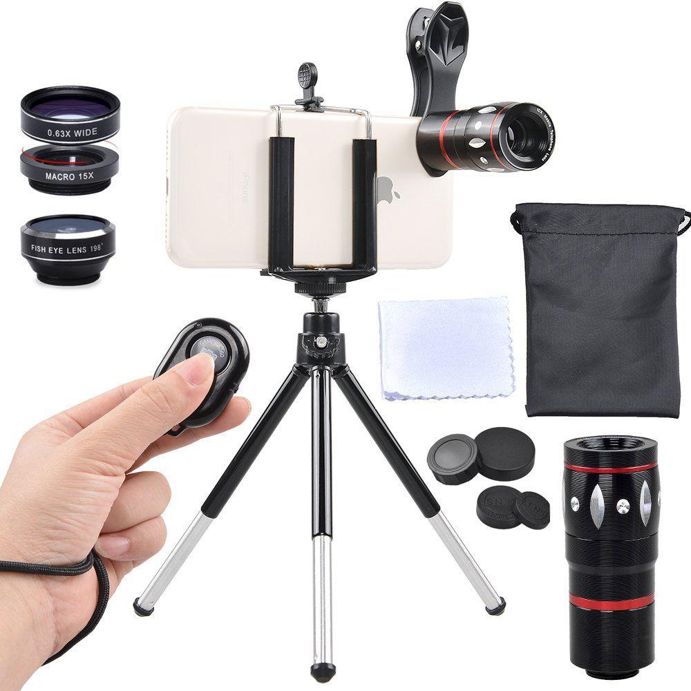 Apexel 5-in-1 Smartphone Lens Kit with Remote Shutter